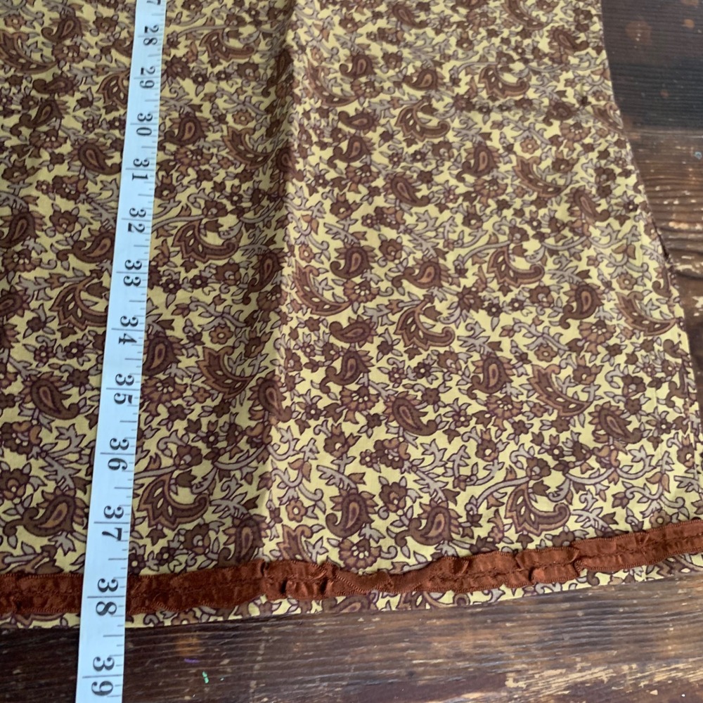 Funky People Brown Paisley Floral Maxi Skirt Front Pockets Made in India Small - Picture 4 of 4